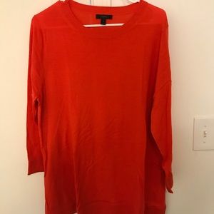 J.Crew Merino Crew Neck Split Tunic Sweater Red